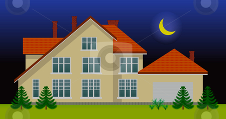 To use this stock image in your creative project, please select the size you need over to the right and click the "Add to Cart" button.
Your downloaded image will come with the Cutcaster watermark removed so don’t worry about the watermark you see on this page. New family house in the night stock photo, New family house in the night. See day version in my portfolio by sermax55