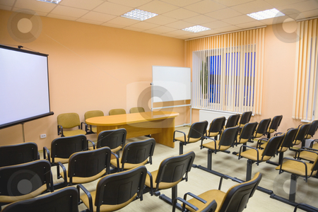 Modern interior of a conference hall in pink tones Modern interior of a conference hall in pink tones stock photo, Modern interior of a small conference hall in pink tones by Alexey Romanov