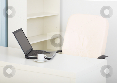 Office light workplace with laptop Office light workplace with laptop stock photo, Office modern light workplace with the laptop by Alexey Romanov
