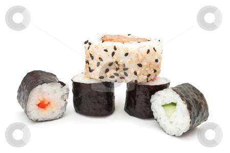 To use this stock image in your creative project, please select the size you need over to the right and click the "Add to Cart" button.
Your downloaded image will come with the Cutcaster watermark removed so don’t worry about the watermark you see on this page. Maki selection stock photo, Several portions of fresh Maki arranged over white by Samantha Craddock