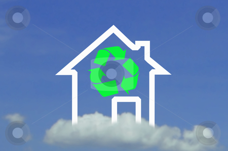 Recycling symbol and icon house Recycling symbol and icon house stock photo, Recycling symbol and icon house by phanlop88