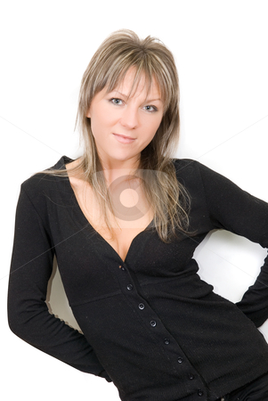 Women in black Women in black stock photo, Beauty young women portrait isolated on a white background by olinchuk