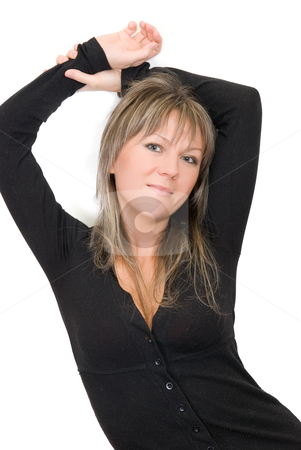 To use this stock image in your creative project, please select the size you need over to the right and click the "Add to Cart" button.
Your downloaded image will come with the Cutcaster watermark removed so don’t worry about the watermark you see on this page. Women in black stock photo, Beauty young women isolated on a white background by olinchuk