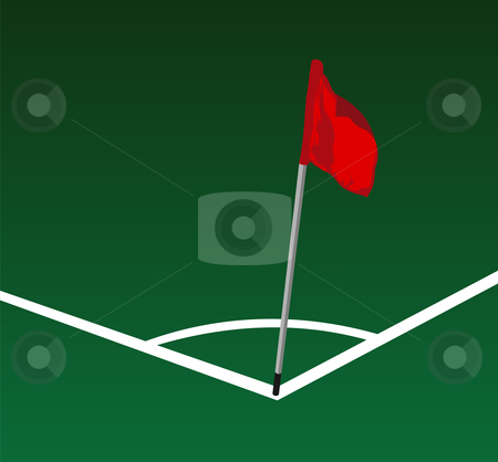To use this stock image in your creative project, please select the size you need over to the right and click the "Add to Cart" button.
Your downloaded image will come with the Cutcaster watermark removed so don’t worry about the watermark you see on this page. Corner Soccer field stock photo, Soccer field corner with flying red flag by Cienpies Design
