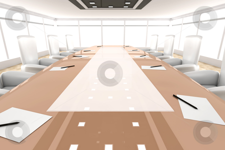 To use this stock image in your creative project, please select the size you need over to the right and click the "Add to Cart" button.
Your downloaded image will come with the Cutcaster watermark removed so don’t worry about the watermark you see on this page. Conference Room stock photo, 3d rendered Illustration by Michael Osterrieder