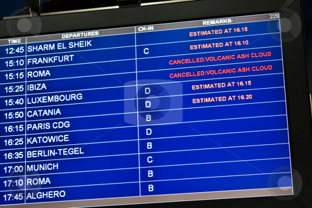 To use this stock image in your creative project, please select the size you need over to the right and click the "Add to Cart" button.
Your downloaded image will come with the Cutcaster watermark removed so don’t worry about the watermark you see on this page. Cancelled: volcanic ash cloud stock photo, Detail of airport monitor, with cancelled flight for volcanic ash, useful for concept linked to unexpected event by Perseomedusa