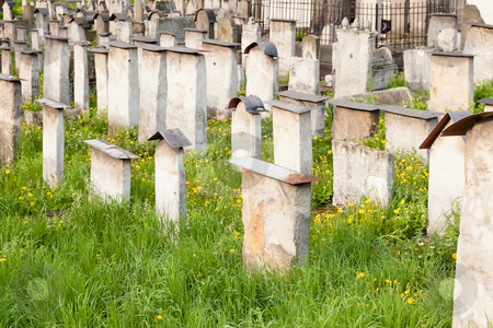 Old Jewish cemetery Old Jewish cemetery stock photo, Old Jewish cemetery is located beside the Remuh Synagogue at 40 Szeroka Street in the historic Kazimierz district of Kraków. by Mariusz Jurgielewicz