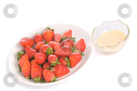 Isolated pile strawberry and yoghurt flavor Isolated pile strawberry and yoghurt flavor stock photo, Isolated pile strawberry and yogurt flavor in white dish by Lawren