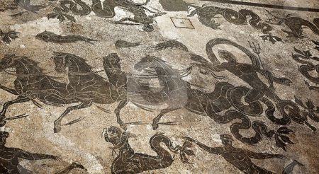 Ancient Roman Neptune in Chariot Mosaic Floor Ostia Antica Rome Ancient Roman Neptune in Chariot Mosaic Floor Ostia Antica Rome stock photo, Ancient Roman Neptune in Chariot Mosaic Floor Baths of Neptune Ostia Antica Ruins Rome Italy
Excavation of Ostia, ancient Roman port, next to airport. Was port for Rome until 5th Century AD. by William Perry
