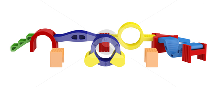 Colorful toy blocks Colorful toy blocks stock photo, Colorful toy blocks isolated on white background by Nmorozova