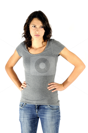 To use this stock image in your creative project, please select the size you need over to the right and click the "Add to Cart" button.
Your downloaded image will come with the Cutcaster watermark removed so don’t worry about the watermark you see on this page. Angry teen girl stock photo, Young woman looking angry, isolated on white background by www.ericfahrner.com