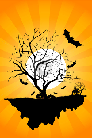 To use this stock image in your creative project, please select the size you need over to the right and click the "Add to Cart" button.
Your downloaded image will come with the Cutcaster watermark removed so don’t worry about the watermark you see on this page. Halloween night stock photo, Halloween night background with tree house moon bat and rays by Vadym Nechyporenko