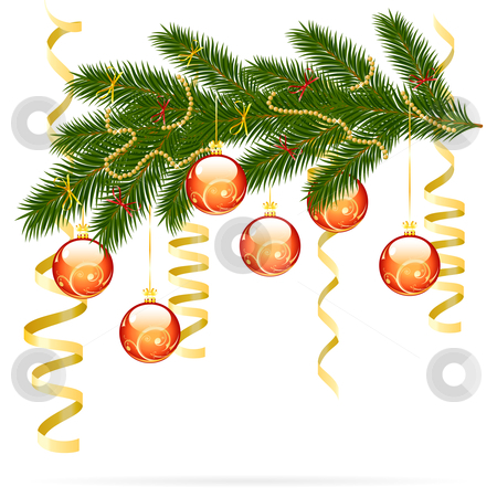 To use this stock image in your creative project, please select the size you need over to the right and click the "Add to Cart" button.
Your downloaded image will come with the Cutcaster watermark removed so don’t worry about the watermark you see on this page. Christmas fir tree stock photo, Illustration of christmas fir tree with baubles and decoration isolated on white background by Vadym Nechyporenko