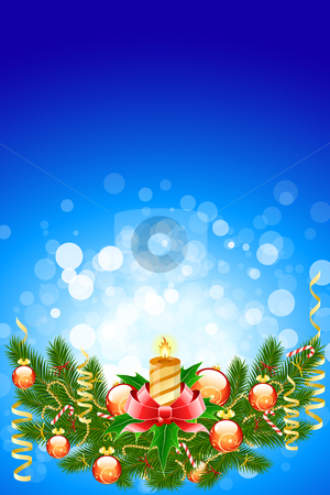 To use this stock image in your creative project, please select the size you need over to the right and click the "Add to Cart" button.
Your downloaded image will come with the Cutcaster watermark removed so don’t worry about the watermark you see on this page. Christmas fir tree stock photo, Illustration of christmas fir tree with candle and decoration on abstract blue background by Vadym Nechyporenko