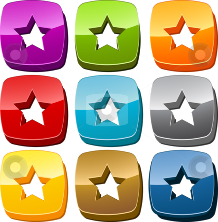 Star icon button set Star icon button set stock photo, Star favorite bookmark navigation icon button multicolored illustration set by Kheng Guan Toh