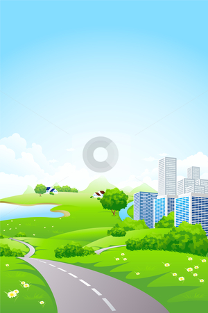 To use this stock image in your creative project, please select the size you need over to the right and click the "Add to Cart" button.
Your downloaded image will come with the Cutcaster watermark removed so don’t worry about the watermark you see on this page. Green City Landscape stock photo, Green City Landscape with road lake and flowers by Vadym Nechyporenko