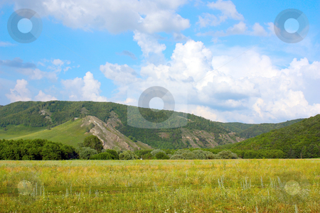 Summer landscape Summer landscape stock photo, Beautiful summer landscape with mountains by Sergei Devyatkin