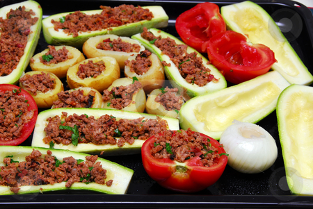 Stuffed vegetables Stuffed vegetables stock photo, preparing fresh stuffed vegetables with minced meat by Julija Sapic