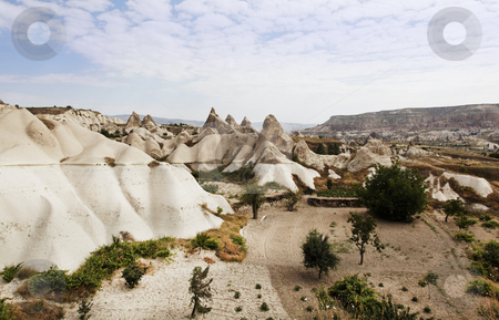 Aerial view of Cappadocia terrain Aerial view of Cappadocia terrain stock photo, Landscape of Cappadocia limestone rock region, naturally wind weathed, man made cave houses, crop area, copy space by Kantilal Patel