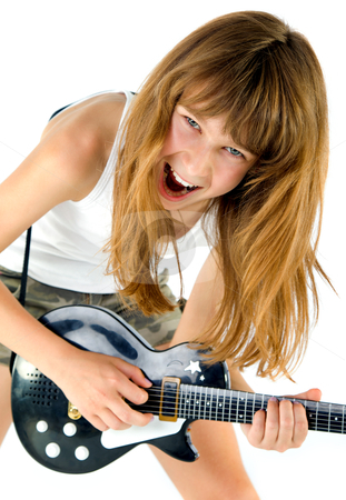 To use this stock image in your creative project, please select the size you need over to the right and click the "Add to Cart" button.
Your downloaded image will come with the Cutcaster watermark removed so don’t worry about the watermark you see on this page. Girl playing the guitar stock photo, Little blond girl playing the guitar screaming, isolated on white by vilevi