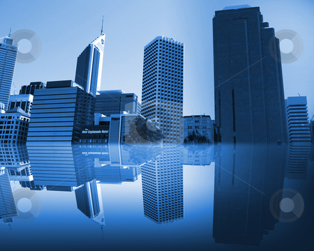 Blue skyscrapers Blue skyscrapers stock photo, picture of urban landscape with blue glass skyscrapers by Sergey Nivens