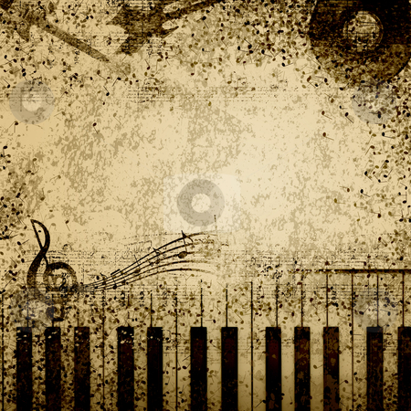 Music notes on old paper Music notes on old paper stock photo, Background of music notes on old paper by Sergey Nivens