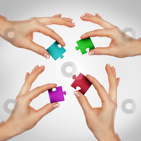 Elements of the puzzle Elements of the puzzle stock photo, Elements of the puzzle going into a whole. As a symbol of various business solutions. by Sergey Nivens