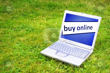 To use this stock image in your creative project, please select the size you need over to the right and click the "Add to Cart" button.
Your downloaded image will come with the Cutcaster watermark removed so don’t worry about the watermark you see on this page. Buy online stock photo, buy online or ecommerce concept with laptop in green grass by Gunnar Pippel