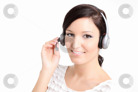 To use this stock image in your creative project, please select the size you need over to the right and click the "Add to Cart" button.
Your downloaded image will come with the Cutcaster watermark removed so don’t worry about the watermark you see on this page. Closeup portrait of a pretty support technician stock photo, by azmo31