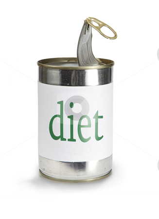 Can with a diet label Can with a diet label stock photo, a food can with a diet label isolated on white by sielemann