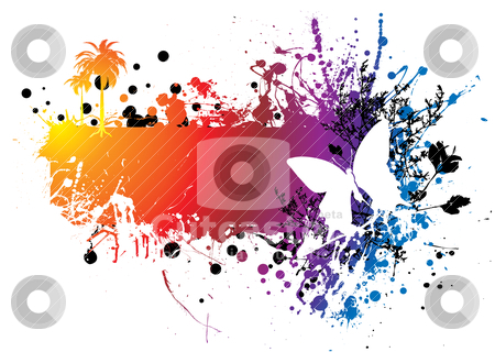 To use this stock image in your creative project, please select the size you need over to the right and click the "Add to Cart" button.
Your downloaded image will come with the Cutcaster watermark removed so don’t worry about the watermark you see on this page. Butterfly rainbow stock vector clipart, Rainbow ink splat background with a bytterfly and copyspace by Michael Travers