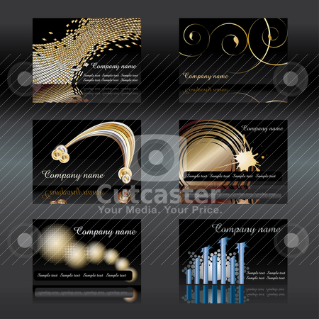 To use this stock image in your creative project, please select the size you need over to the right and click the "Add to Cart" button.
Your downloaded image will come with the Cutcaster watermark removed so don’t worry about the watermark you see on this page. Black Visiting cards stock vector clipart, Black Visiting cards set 6 vector illustration - easy to change. by Milsi Art