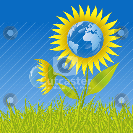 Earth flower Earth flower stock vector clipart, Earth flower, a conceptual illustration for ecology by Laurent Renault