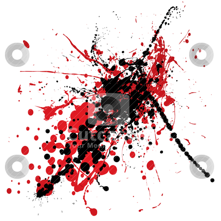 To use this stock image in your creative project, please select the size you need over to the right and click the "Add to Cart" button.
Your downloaded image will come with the Cutcaster watermark removed so don’t worry about the watermark you see on this page. Blood splat with black stock vector clipart, Red and black ink splat with blood like dribble by Michael Travers