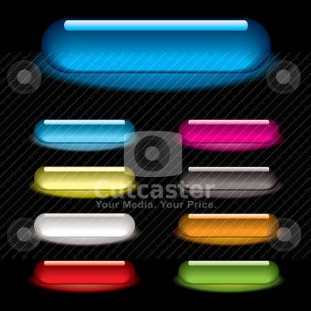 Lozenge glow black Lozenge glow black stock vector clipart, Collection of nine lozenge icons with gel effect and drop shadow by Michael Travers