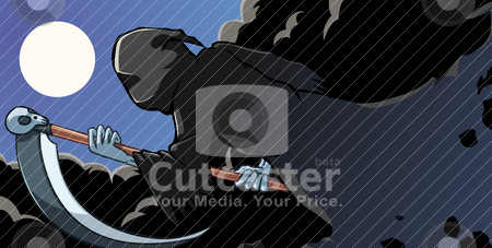 Grim Reaper Grim Reaper stock vector clipart, A grim reaper holding a death saber by Kuswanto Kuswanto
