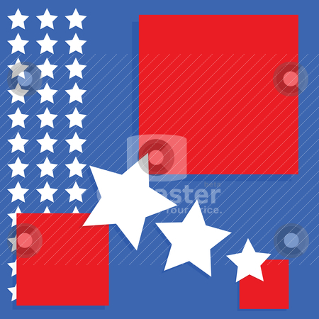 To use this stock image in your creative project, please select the size you need over to the right and click the "Add to Cart" button.
Your downloaded image will come with the Cutcaster watermark removed so don’t worry about the watermark you see on this page. USA background stock vector clipart, Background image with an United States theme - blue and red squares with white stars by Bruno Marsiaj