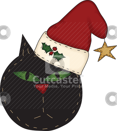 Annoyed Santa Cat Annoyed Santa Cat stock vector clipart, This cat has some serious attitude. ? Mostly he wishes his owner would quit trying to put these stupid hats on him all the time. by Neeley Spotts