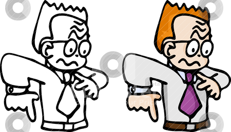 Disorientated Businssman Disorientated Businssman stock vector clipart, Cartoon of a jittery red-haired business man in B&W and color. by Eric Basir
