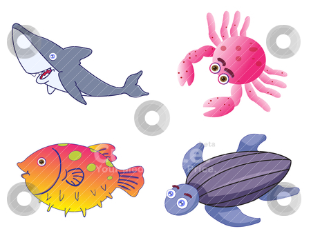 Assorted Cute Sea Creatures in Vector Assorted Cute Sea Creatures in Vector stock vector clipart, Assorted Cute Sea Creatures Illustration in Vector by Shamsul Ismin Tumin