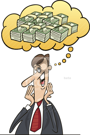 Businessman thinking about money Businessman thinking about money stock vector clipart, Illustration of businessman thinking about money for investment by Igor Zakowski