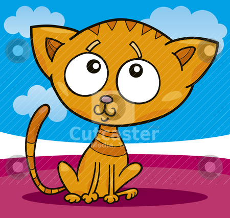 Cute kitten Cute kitten stock vector clipart, Cartoon illustration of cute little kitten by Igor Zakowski