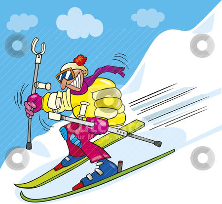 To use this stock image in your creative project, please select the size you need over to the right and click the "Add to Cart" button.
Your downloaded image will come with the Cutcaster watermark removed so don’t worry about the watermark you see on this page. Crazy man on ski stock vector clipart, Illustration of crazy man on ski by Igor Zakowski