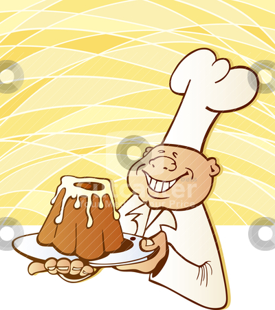 To use this stock image in your creative project, please select the size you need over to the right and click the "Add to Cart" button.
Your downloaded image will come with the Cutcaster watermark removed so don’t worry about the watermark you see on this page. Cook chef with cake stock vector clipart, Illustration of happy cook chef with yummy cake by Igor Zakowski