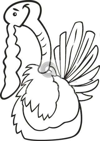 Cartoon turkey for coloring book Cartoon turkey for coloring book stock vector clipart, by Igor Zakowski