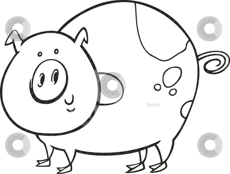 Spotted pig for coloring book Spotted pig for coloring book stock vector clipart, Illustration of funny spotted pig for coloring book by Igor Zakowski