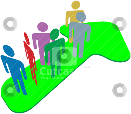 To use this stock image in your creative project, please select the size you need over to the right and click the "Add to Cart" button.
Your downloaded image will come with the Cutcaster watermark removed so don’t worry about the watermark you see on this page. People team on symbol arrow to progress success stock vector clipart, People team stand on up pointing symbol arrow to progress and success by Michael Brown
