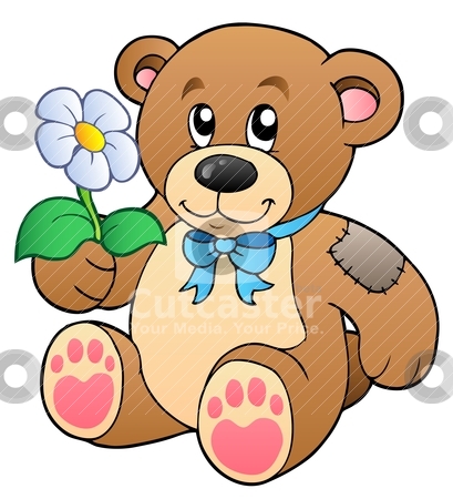 Cute teddy bear with flower Cute teddy bear with flower stock vector clipart, Cute teddy bear with flower - vector illustration. by Klara Viskova