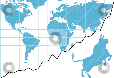 To use this stock image in your creative project, please select the size you need over to the right and click the "Add to Cart" button.
Your downloaded image will come with the Cutcaster watermark removed so don’t worry about the watermark you see on this page. Global bull market chart stocks world growth graph stock vector clipart, Bull rears up on a growth graph of stock market investing profit boom chart by Michael Brown