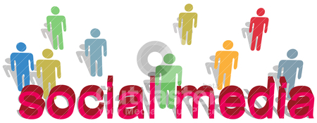 To use this stock image in your creative project, please select the size you need over to the right and click the "Add to Cart" button.
Your downloaded image will come with the Cutcaster watermark removed so don’t worry about the watermark you see on this page. Social media words people symbol text stock vector clipart, Stick figure people in various colors symbols stand behind social media words as red 3D letters by Michael Brown